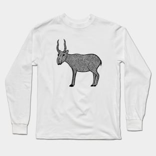 Saiga Antelope- Hand Illustrated Design Long Sleeve T-Shirt